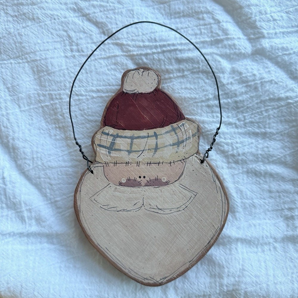 Wood Santa Handmade Hand Painted Country Clause - Picture 3 of 4